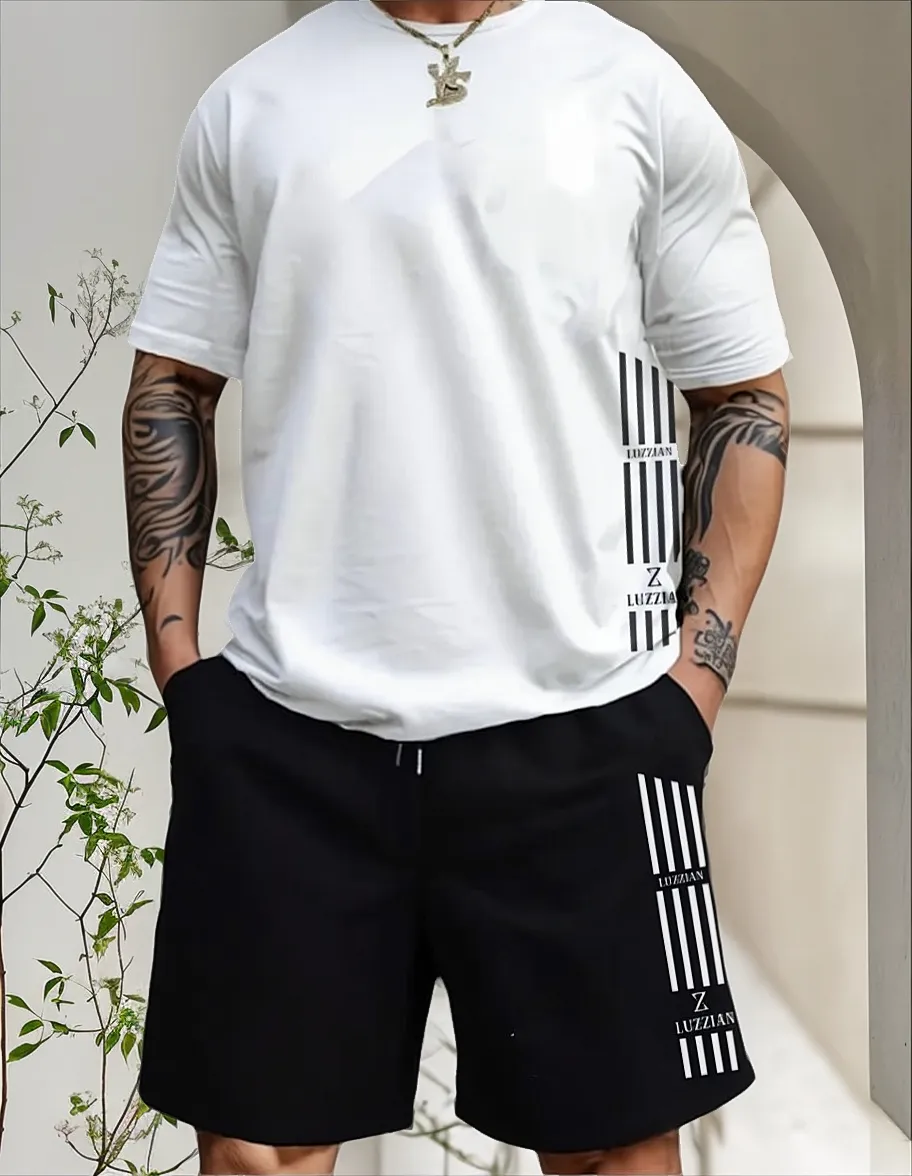 Kit Camisa +short Moletom Conjunto Masculino Marca Luzzian