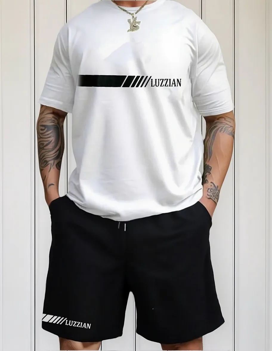 Kit Camiseta E Bermudao Moletom Luzzian Masculino Premium