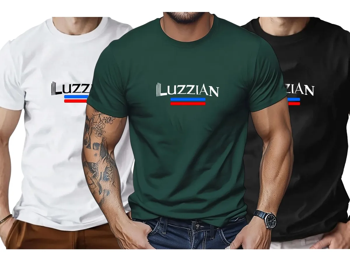 Kit 3 Camiseta Marca Luzzian Cores Masculino Premium